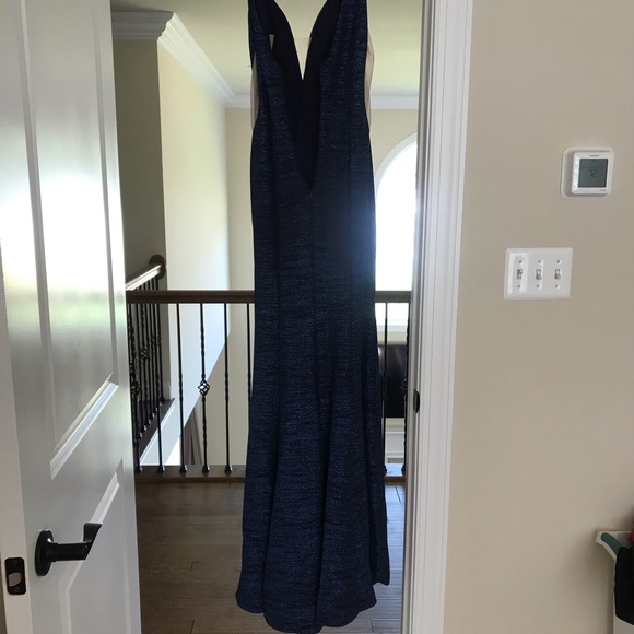 Navy Blue Mermaid Prom Dress - Picture 2 of 8